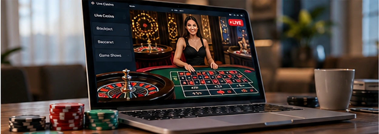 Creator broadcasting live slot machine gameplay to global digital audience