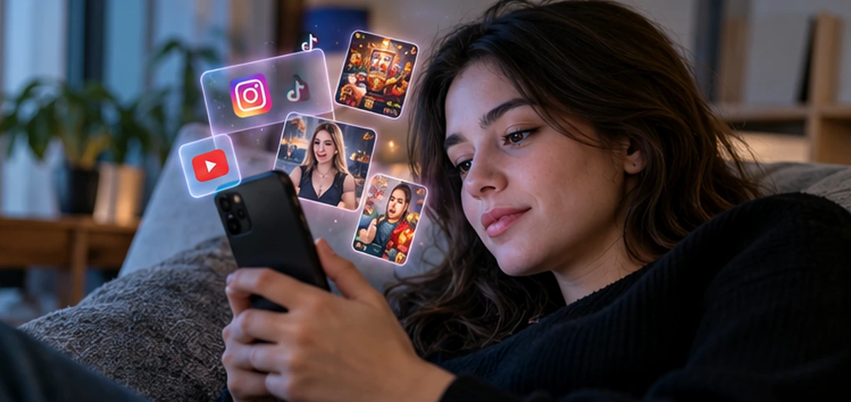Social-media casino promotions can be encountered during ordinary phone use.