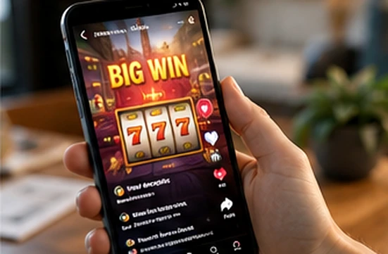 A short-form gambling clip presented in a social-media feed.