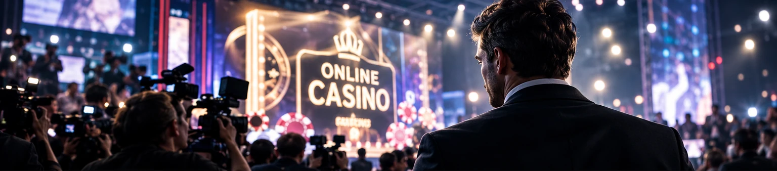 Press cameras covering a generic online casino promotional event