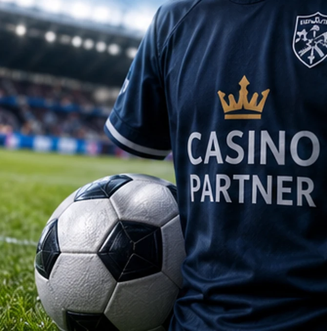 Generic football shirt featuring a casino sponsorship design