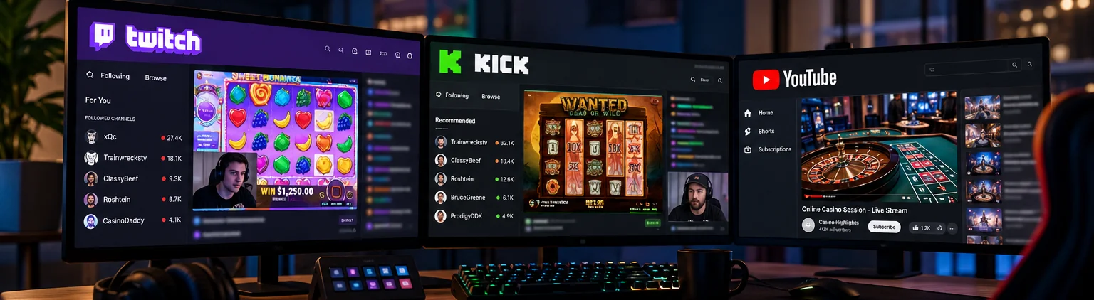 Casino Gambling on Twitch, Kick and YouTube